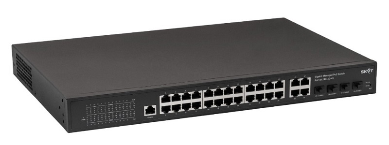 Управляемый L2+ коммутатор PoE Plus, 400Вт, порты: 24-Ethernet, 4-Uplink, 4-SFP