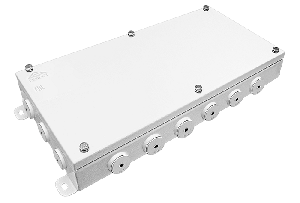 Коробка монтажная общепромышленные, оцинкованная сталь 1,2мм, IP66, 200х400х62 мм, 18 вводов, диаметр присоединяемого кабеля: М20 (8-13), (Р) - резиновый ввод