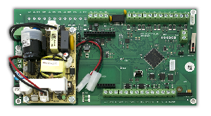 Плата управления контроллера Приток-А-КОП-03, Программируемых шлейфов (ОС, ПС, ТС)  - 8, Силовых выходов - 4, Модуль GSM - разъем для установки, Модуль WiFi - разъем для установки.