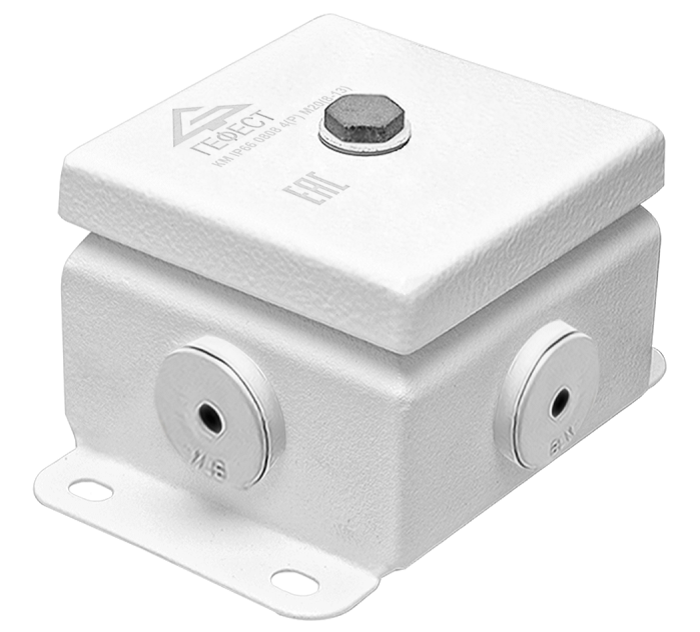 Коробка монтажная общепромышленные, оцинкованная сталь 1,2мм, IP66, 86х86х62 мм, 4 вводов, диаметр присоединяемого кабеля: М20 (8-13), (Р) - резиновый ввод