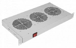 Вентиляторный блок в стойку 19", 3 вентилятора, 480 м3/ч, 230 VAC, Серый