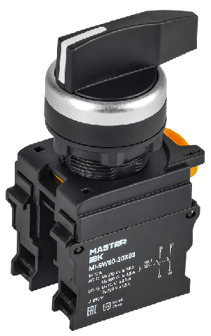 Переключатель длин. ручка 3 полож. 2NO чёрный MASTER IEK