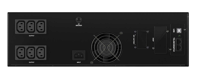 Линейно-интерактивный ИБП ДКС серии Info Rackmount Pro, 2000 ВА/1600 Вт,1/1, USB, RJ45, 6xIEC C13, Rack 3U, SNMP/AS400 slot, 3x9Aч