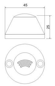 Считыватель накладной, карты Mifare, 6 см, Выход- Dallas ТМ, Wiegand 26