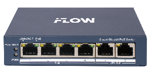 Коммутатор, L2, Смарт-управляемый, 4 гигабитных порта RJ45 PoE, 2 uplink порта 1000М RJ45, 802.3af/at, бюджет мощности PoE 60 Вт, облачное управление, VLAN, STP/RSTP loop prefention, PoE watchdog, поддержка режима передачи до 300м,10Мб/с, CAT6; защита от перенапряжения 6 кВ; настольный/настенный монтаж
