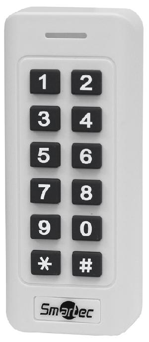 Автономный контроллер со встроенными считывателем EM и клавиатурой, белый, память на 1000 пользователей, дальность 3 - 8 см, 125 кГц, -40° +60°С, 12 В DC, 80мА, 120x50x22 мм