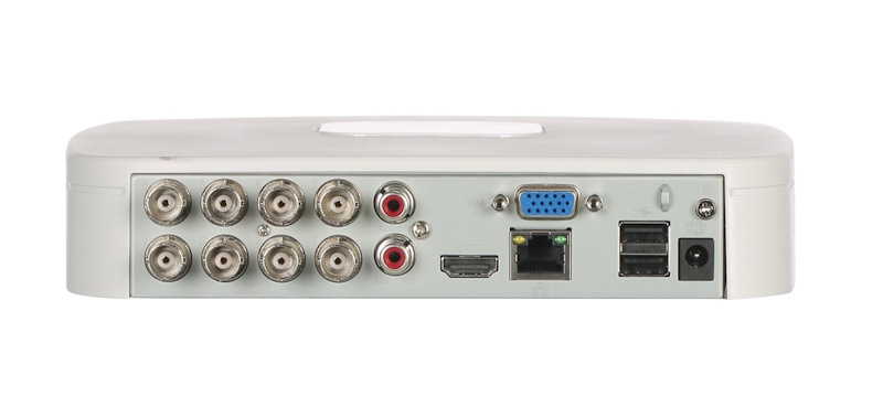 8-канальный HDCVI-видеорегистратор c SMD, Формат: HDCVI, AHD, TVI, IP, CVBS; отображение: до 1080p; запись: до 1080N@25к/с; кодирование: AI-Coding, H.265+, H.265, H.264+, H.264;&nbsp;&nbsp;IP-каналы: до 10 каналов, до 6Мп; накопители: 1 SATA III до 16Тбайт; видеоаналитика: 8кн интеллектуальный детектор движения SMD Plus, интеллектуальный поиск видеовыходы: 1 HDMI, 1 VGA; сеть: 1 RJ45 100Мбит/с; аудиовх/вых: 1/1, двунаправленная аудиосвязь: 8 HDCVI-каналов; питание: 12В(DC)