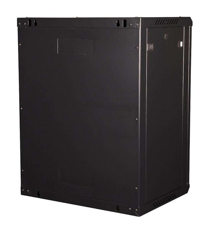 Шкаф 19" телекоммуникационный настенный, 15U 769х600х450 мм, дверь стекло, черный