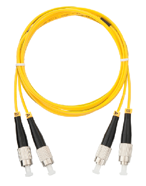 Шнур волоконно-оптический, соединительный, одномодовый 9/125мкм, стандарта OS2, FC/UPC-FC/UPC, двойной, LSZH нг(A)-HFLTx, 2мм, желтый, 1м