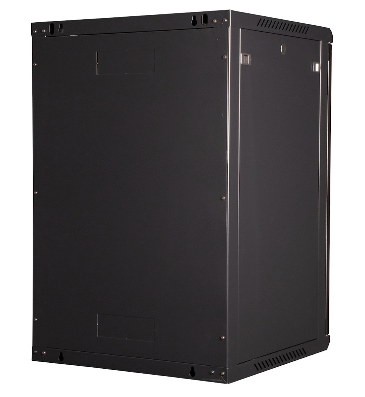 Шкаф 19" телекоммуникационный настенный, 18U 901х600х600 мм, дверь перфорация, черный