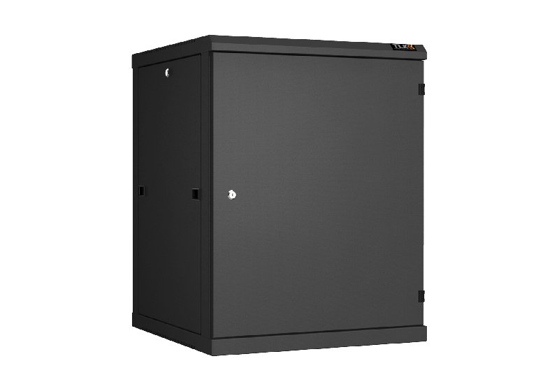 Настенный разборный шкаф TLK 19", 15U, металлическая дверь, Ш600хВ770хГ600мм, 2 пары монтажных направляющих, черный