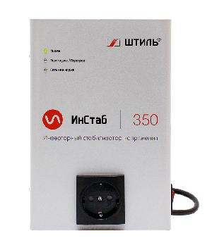 Стабилизатор переменного напряжения инверторный (с двойным преобразованием) однофазный, чистая синусоида; P-нагр.0.35 кВА/0.3кВт, U-вх.90…310В, I-вых.1.6 А; IP20, t-раб.+5…+40°C, 155х223х80мм