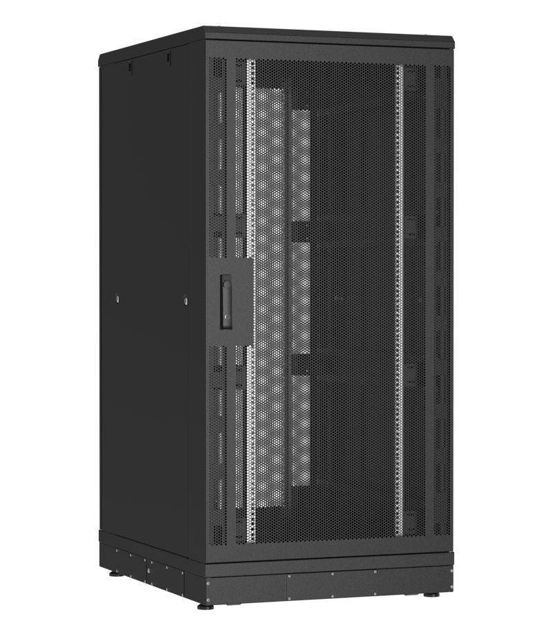 Напольный шкаф 19", 33U, перфорированные двери, металлические стенки, Ш800хВ1610хГ1000мм, в разобранном виде, черный