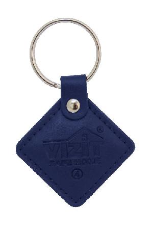 Ключ RF (RFID-13.56 МГц). Кожаный брелок с тиснением логотипа, синий. защита&nbsp;&nbsp;от несанкционированного копирования. Используется совместно с модификациями "F".