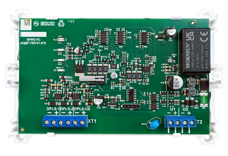 Блок разветвительно-изолирующий с усилителем сигнала предназначен для обеспечения дополнительного тока нагрузки в ДПЛС, увеличения длины ДПЛС