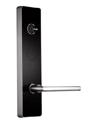 Дверной врезной замок Zigbee для гостиниц европейского стандарта, RFID карт Mifare, толщина двери: 35-55 мм, цвет: черный.