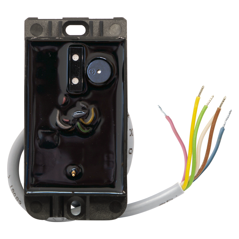 Считыватель проксимити карты Mifare, 13,56 МГц с интерфейсами Touch Memory. Сенсорная кнопка для команд. Защита от копирования карт. Исполнение – накладной. Цвет - черный. От минус 20 до +50°С