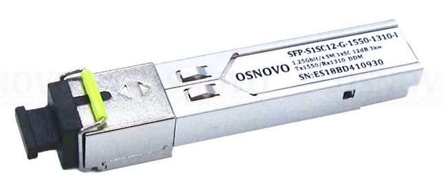 Промышленный SFP Модуль. Одно волокно Single Mode. Скорость: до 1,25 Гбит/c. Тип разъема: SC. Оптический бюджет: 12дБ. Расстояние передачи - до 3км. Tx:1550/Rx:1310. Поддержка DDM. 13,7x12,2x56,7мм. -40…+85°С.