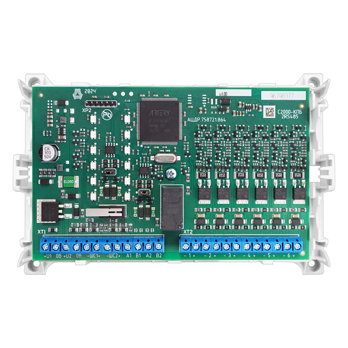 Блок контрольно-пусковой, 2 линии интерфейса RS485, 6 исполнительных контролируемых выходов. Управление от «С2000-АСПТ», «С2000М», "Сириус» или АРМ
