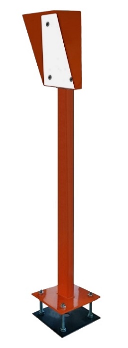 Прямая стойка для считывателя, высота 1270 мм, труба 30х60 мм, защитный кожух 150х250 мм с диэлектрической пластиной, основание 180х180 мм, электрический клеммник, закладная пластина для бетонирования + комплект оцинкованного крепежа