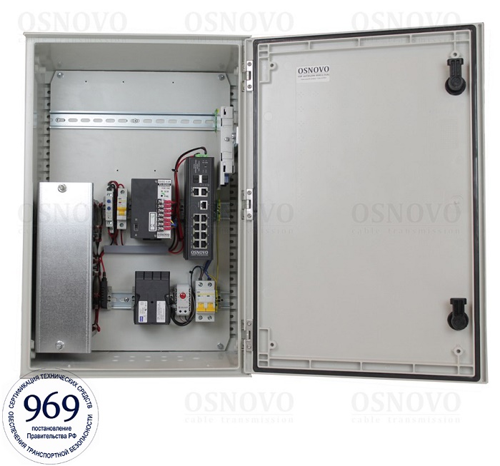 Уличный управляемый (L2+) коммутатор на 10 портов с термостабилизацией и резервным питанием на базе уличной станции OSNOVO OSP-46TB1. Порты: 8 x GE (10/100/1000Base-T) с PoE (до 30W) + 2 x GE Combo (RJ45 10/100/1000Base-T+ SFP 1000Base-X). Соответствует стандартам PoE IEEE 802.3af/at. 