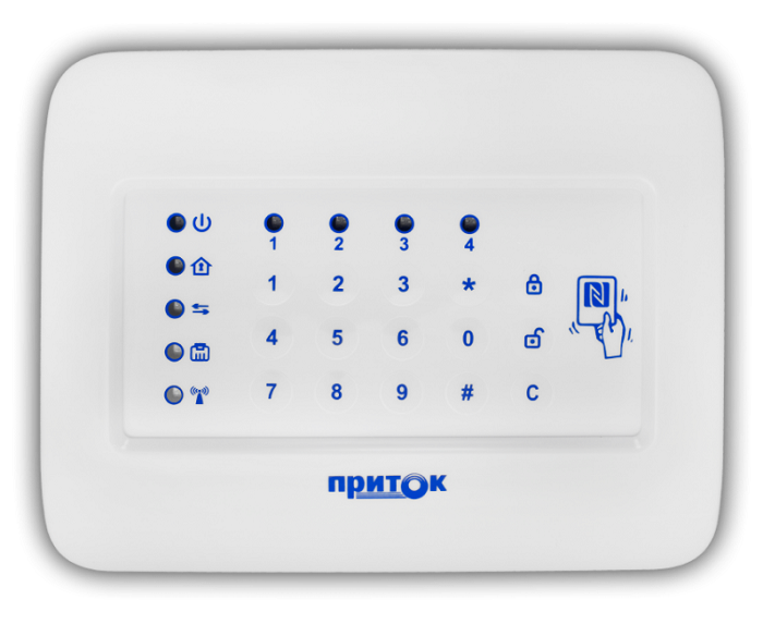 Устройство оконечное объектовое, основной канал Ethernet, Встроенная клавиатура, 4 шлейфа, Модуль GSM - разъем для установки.
