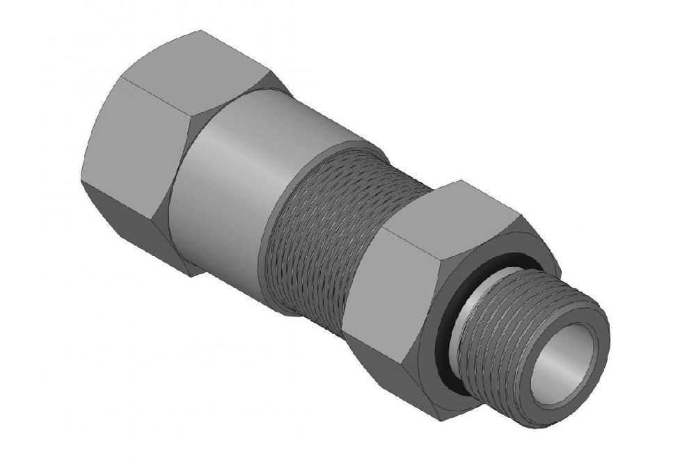 Кабельный ввод из нержавеющей стали с резьбой М20х1,5 мм для прокладки кабеля в металлорукаве РЗ-ЦП-12, с уплотнением кабеля и проходным диаметром кабеля d=6-10 мм