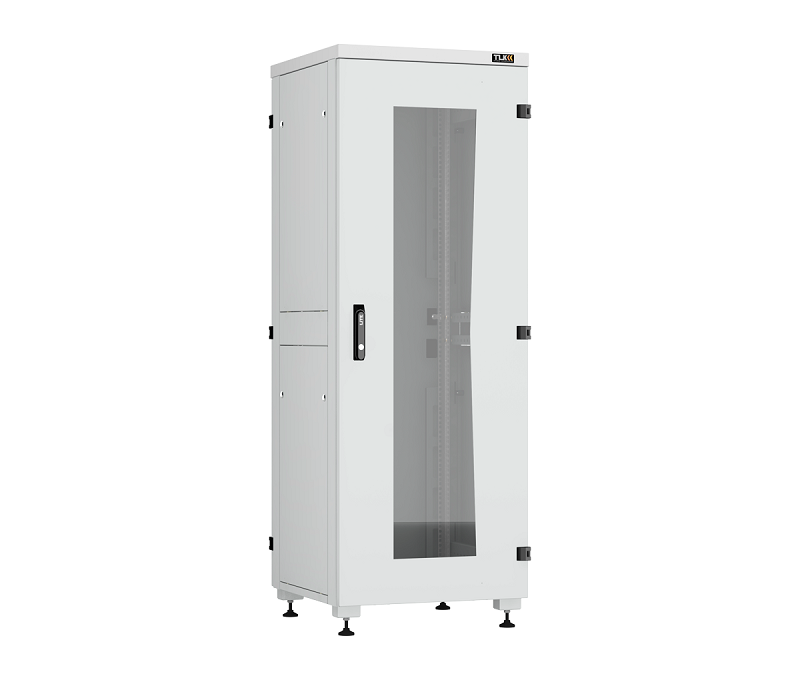 Напольный шкаф серии 19", 33U, стеклянная дверь, цельнометаллические двухуровневые стенки и задняя дверь, Ш600х1641хГ600мм, в разобранном виде, серый