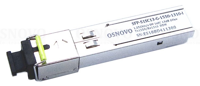 Промышленный SFP Модуль.. Одно волокно Single Mode. Скорость: до 1,25 Гбит/c. Тип разъема: SC. Оптический бюджет: 13дБ. Расстояние передачи - до 20км. Tx:1550/Rx:1310. Поддержка DDM. 13,7x12,2x56,7мм. -40…+85°С.