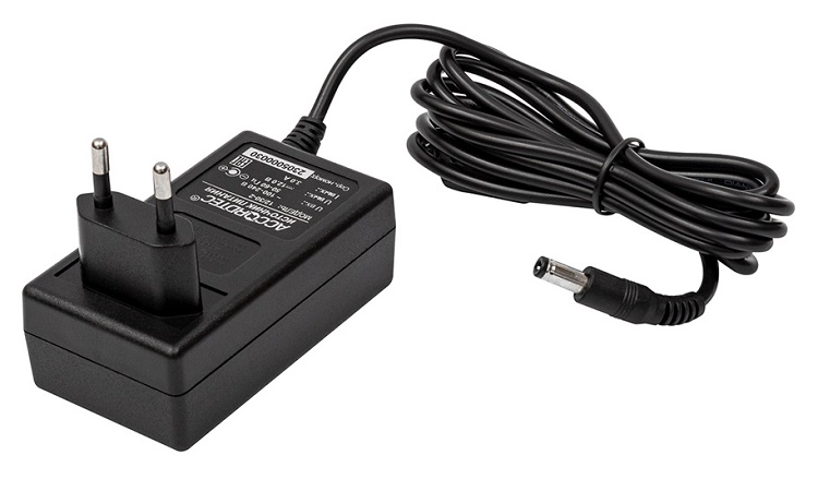 Источник стабилизированного питания Uвх=110-240V AC, Разъем для подключения нагрузки 5.5×2.5 мм. Uвых=12.6V DC, Iвых = 3A (ном.), Цвет корпуса: черный