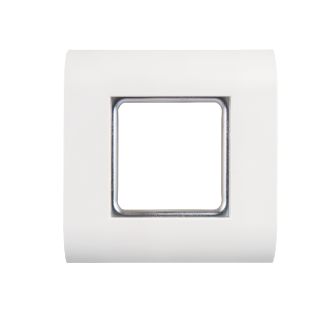 Настенная лицевая панель под 1 вставку типа Mosaic 45х45 мм, с подрамником, белая