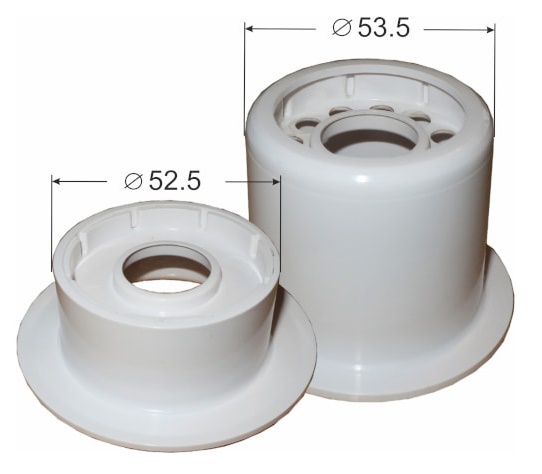 Устройство углубленного монтажа водяных оросителей (L28 мм) цвет - белый (RAL 9016), с пластиковым держателем