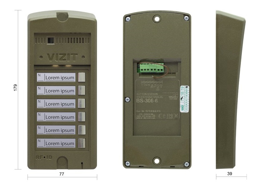Кнопочная панель&nbsp;&nbsp;предназначена для совместной работы с блоком вызова БВД-306(CP, FCP)-2(4,6) и обеспечивает прямой вызова абонентов. 