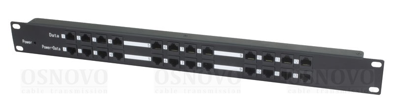 Пассивный PoE-инжектор Fast Ethernet на 12 портов. Предназначен для питания оконечных сетевых устройств. Напряжение PoE - до 57V(конт. 4,5 (+), 7,8 (-)). Максимальный ток на каждый порт - 650 мА. Защита портов от коротких замыканий.