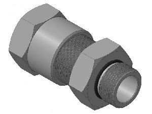 Кабельный ввод для бронированного кабеля с уплотнением внутренней оболочки кабеля резьбой М25х1,5 мм, внешним диаметром кабеля D=21-25 мм и проходным диаметром кабеля d=12-16 мм