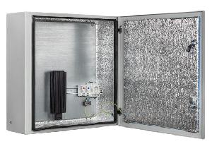 Климатический шкаф IP66, с защитным реле от "холодного пуска". Габариты (внешние): 600х600х210