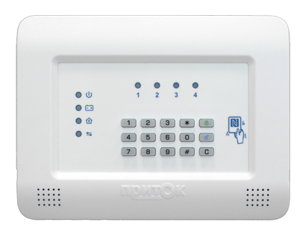 Контроллер охранно-пожарный, Шлейфов сигнализации: 4,  Основной канал Ethernet. Резервный канал GSM, 2 SIM карты. Шина расширения RS-485 для подключения модулей расширения и клавиатур.Возможность установки модулей связи для беспроводных датчиков. Пластиковый корпус М16. Клавиатура - Силиконовая. Светодиодная индикация состояния шлейфов - 4. Силовых выходов - 4. Модуль GSM - 2G. Считыватель брелоков Приток-NFC. Встроенный источник питания от сети 220 В.