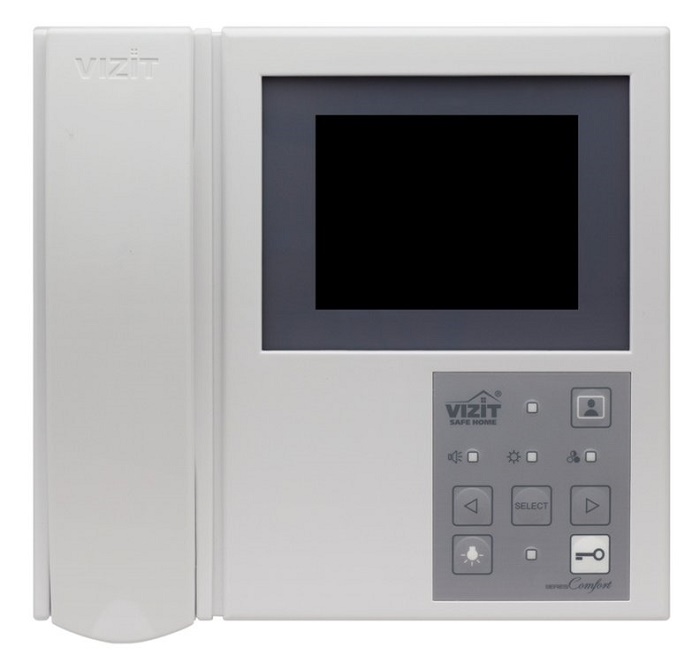 Монитор 2-х канальный&nbsp;&nbsp;цветного изображения (PAL, 4") со встроенным источником питания (160-240VAC); Функциональная кнопка для управления внешним исполнителным устройством (управление освещением).