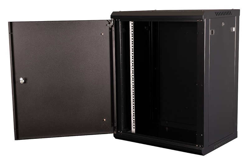 Шкаф 19" телекоммуникационный настенный, 15U 769х600х450 мм, дверь металл, черный