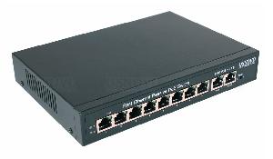 Passive PoE коммутатор Fast Ethernet на 10 портов. Порты: 8 х FE (10/100 Base-T, 52V 4,5(+) 7,8(–)) совместимы с PoE (IEEE 802.3af/at), 2 x FE (10/100 Base-T) Uplink. PoE IEEE 802.3af/at. Мощность PoE на порт - до 30W. Встроенная грозозащита 3кВ. AC100-240V. Встроенный БП. 210x35x150мм. 0...+50 гр.