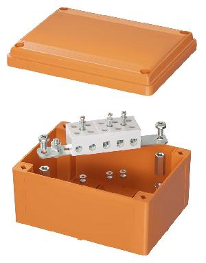 Коробка пластиковая FS с гладкими стенками и клеммниками, IP56, 150х110х70 мм, 5р, 450V, 30A, 16 мм2