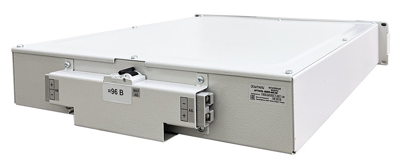 Батарейный модуль для работы с ИБП SR1103L, SR1103TL для установки в 19" стойку, 2U; U-батарей 96 В, 8 батарей 12 В 9 Ач, суммарная ёмкость 9 Ач; разъём подключения к ИБП TD50A; t-раб.+20...+25°С, 89х483х400 мм