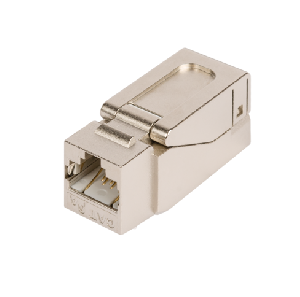Модуль-вставка типа Keystone, Кат.5е (Класс D), 100МГц, RJ45/8P8C, самозажимной, T568A/B, полный экран, металлик