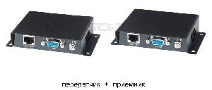 Комплект приемопередатчиков для передачи VGA сигнала по витой паре (до 135 м). 1 VGA коннектор к RJ45 "мама". Кабель для монитора. Максимальное разрешение передаваемого изображение - 1280х1024 