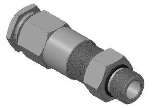 Кабельный ввод для бронированного кабеля с двойным уплотнением резьбой М20х1,5 мм, внешним диаметром кабеля D=11-15 мм и проходным диаметром кабеля d=6-10 мм