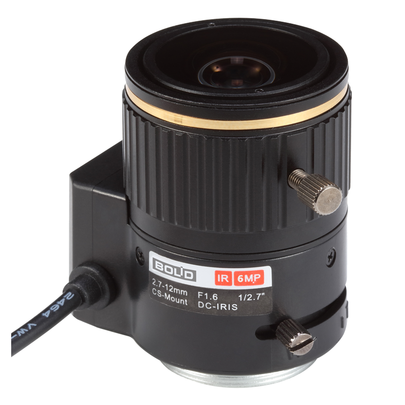 Вариофокальный 6Мп объектив 2,7-12 мм; 1/2,7", CS; АРД&nbsp;&nbsp;DC; угол обзора гор. 102,6°-29,9°, F1,6