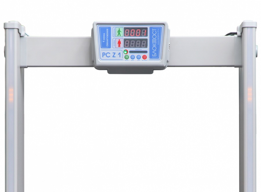 Одно зонный арочный металлодетектор, 99 уровней чувствительности, селективность Магнитные и немагнитные металлы, счетчик проходов, Внешние габариты 2160х840х280 мм, Габариты прохода, 2010х750х280 мм