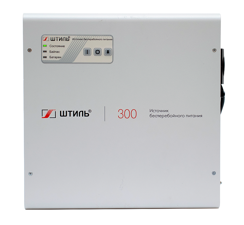 Источник бесперебойного питания настенный, on-line (с двойным преобразованием), чистая синусоида, 300 ВA (225 Вт); U-вх.220 В; с возможностью подключения внешних аккумуляторных батарей 12 В 17...250 Ач; U-акб.12 В, I-заряд.6 А; выходные разъёмы - EURO F-type с заземлением (1 шт.); холодный старт, совместим с генератором; IP20, t-раб.+5...+40°C, 283х285х93 мм