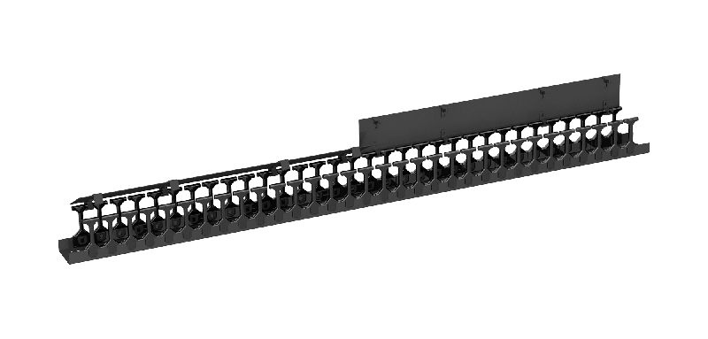 Органайзер кабельный вертикальный, 33U, для шкафов серий TFR-R, TFI-R и TFA, Ш97хГ110мм, металлический, с пластиковыми пальцами, с крепежом, цвет черный