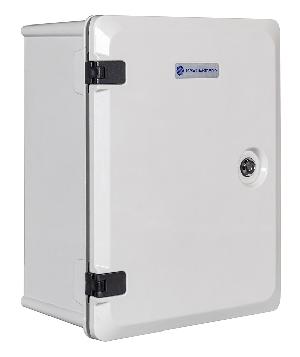 Композитный монтажный шкаф, Внутр. габариты 290х390х150мм, SMC композит, IK10, IP66, радиопрозрачный корпус, от -60 до +80 градусов. Комплектация: замок 1 шт, ключ 1 шт, монтажная плата 1шт, гермовводы (MG-25) 2 шт, усиленные петли, уплотнительная резинка на корпусе. Вес: 3,8 кг